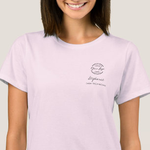 T-shirt Cils de Logo de Script Rose Pâle Personnel