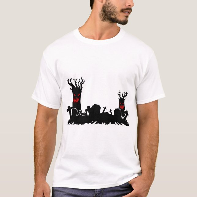 T-shirt Cimetière d'Halloween (Devant)