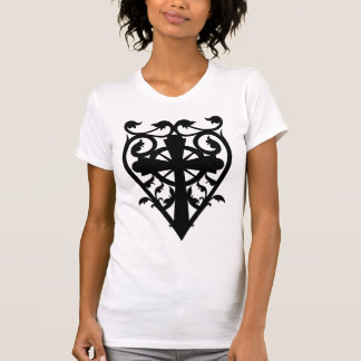 T-shirt Cimetière gothique croix céleste au coeur