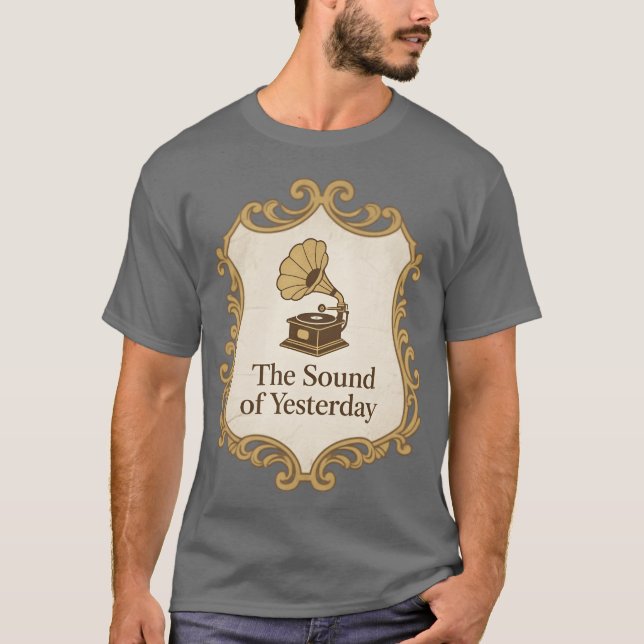 T-shirt Cimier de gramophone vintageLe son d'hier (Devant)
