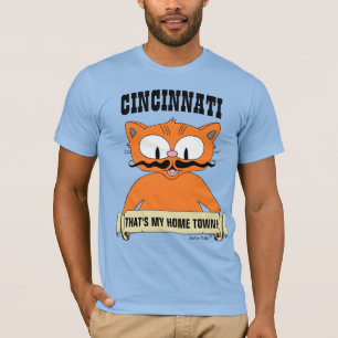 T-shirt CINCINNATI C'EST MA VILLE MAISON ! Chat de dessin