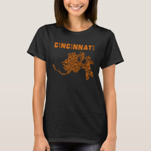 T-shirt Cincinnati City Cincy Carte orange Ohio Travel Sou
