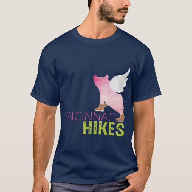 T-shirt Cincinnati Hikes Pig anditle family (Devant)
