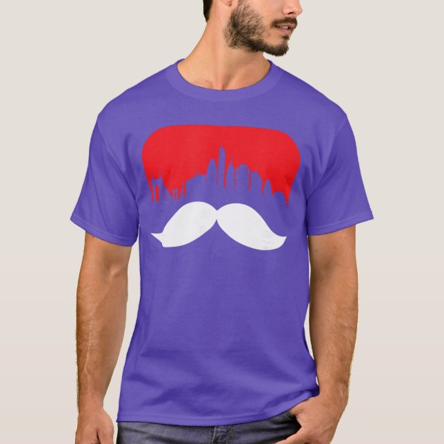 T-shirt Cincinnati Moustache Rouge Cincinnati Skyline Redl (Devant)
