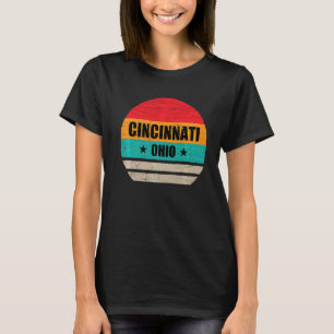 T-shirt Cincinnati Ohio Retro Vintage Sunset Us State Cinc