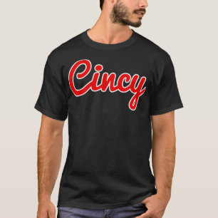 T-shirt Cincinnati Ohio Script rouge Cincy City