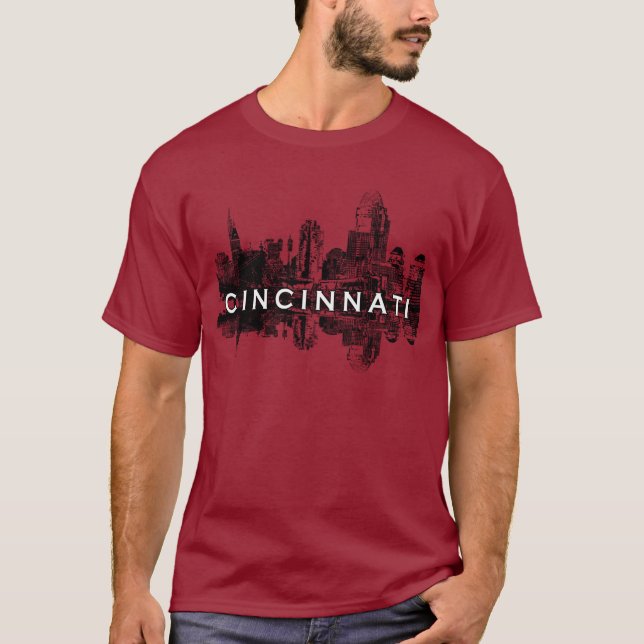 T-shirt Cincinnati, Ohio skyline (Devant)