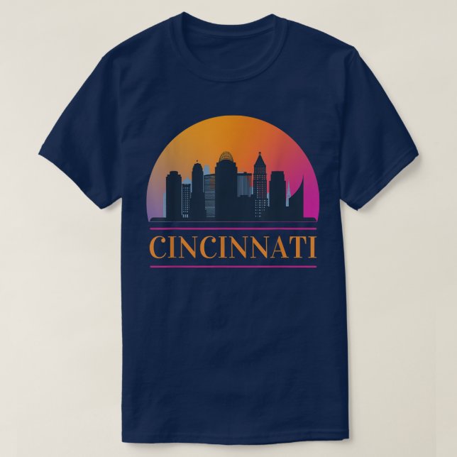 T-shirt Cincinnati Ohio Skyline  (Design devant)