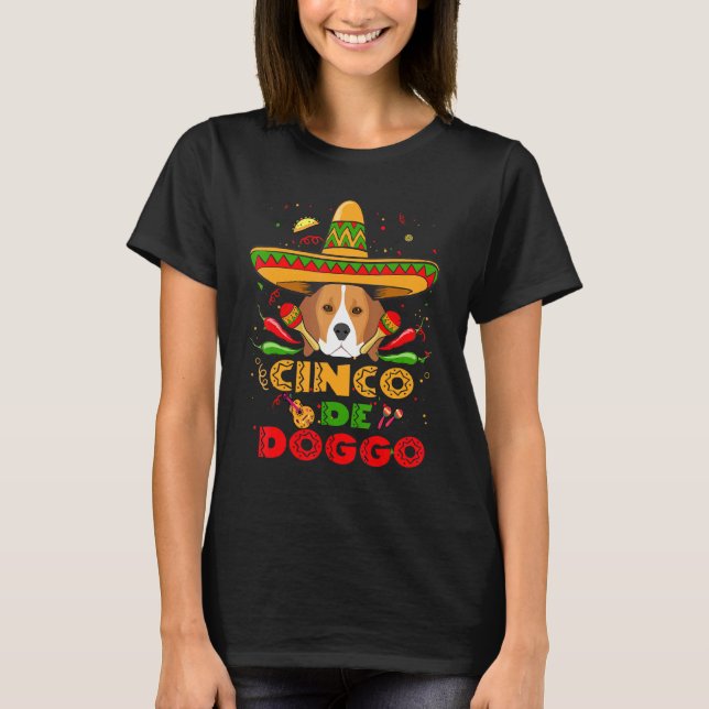 T-shirt Cinco De Doggo Chien Beagle Cinco De Mayo (Devant)