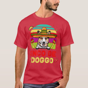 T-shirt Cinco de Doggo Corgi Chien pour Cinco de Mayo Somb
