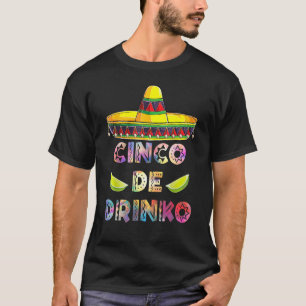 T-shirt Cinco De Drinko Cinco De Mayo Avec Guitare Cactus 