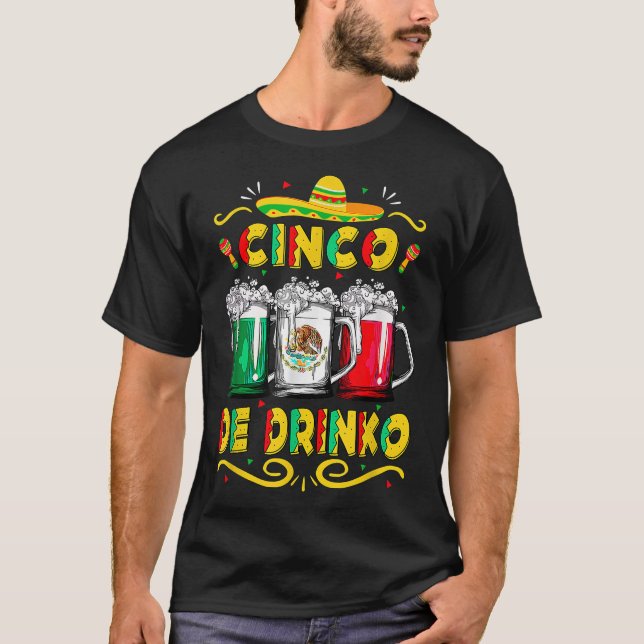 T-shirt Cinco De Drinko  Femme Barmaid De Mayo Tequila L (Devant)