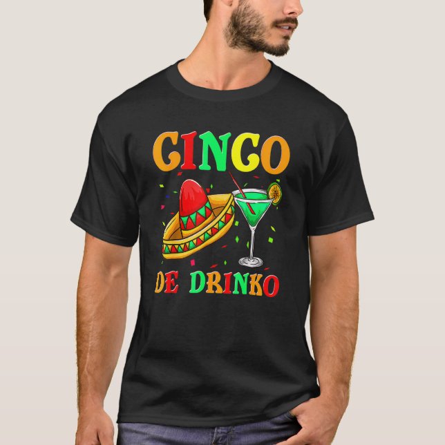 T-shirt Cinco De Drinko Fiesta Femmes Hommes Sombrero Tequ (Devant)