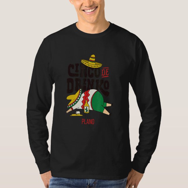 T-shirt Cinco De Drinko Fiesta Sur Cinco De Mayo À Plano (Devant)