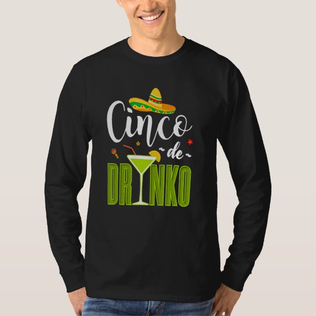 T-shirt Cinco De Drinko Mexican Fiesta Drinking Party Men  (Devant)