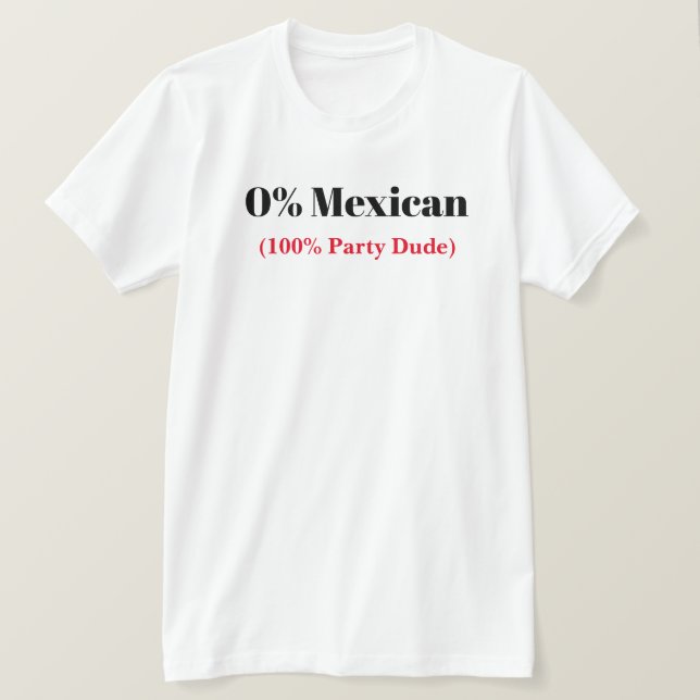 T-shirt Cinco de Mayo 0% mexicain (Design devant)