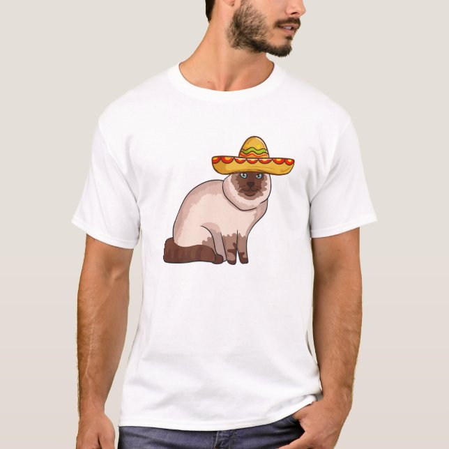 T-shirt Cinco De Mayo 2020 Funny Mexicain Siamese Chat (Devant)