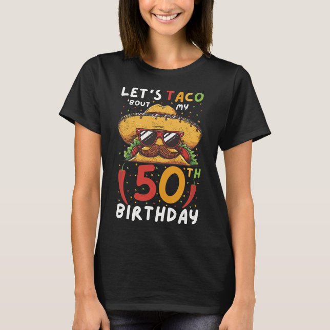 T-shirt Cinco De Mayo 50e Anniversaire Taco Age 50 Bi Mexi (Devant)