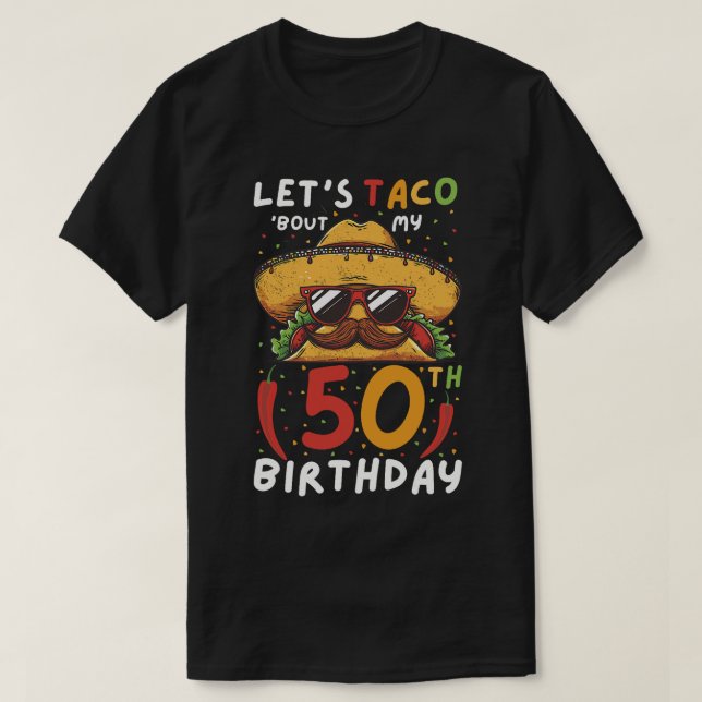 T-shirt Cinco de mayo 50e anniversaire taco age 50 mexicai (Design devant)