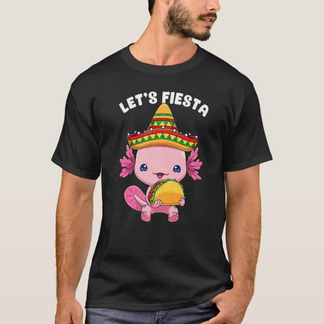 T-shirt Cinco De Mayo Axolotl Taco Cute Mexicain Axolotl L (Devant)