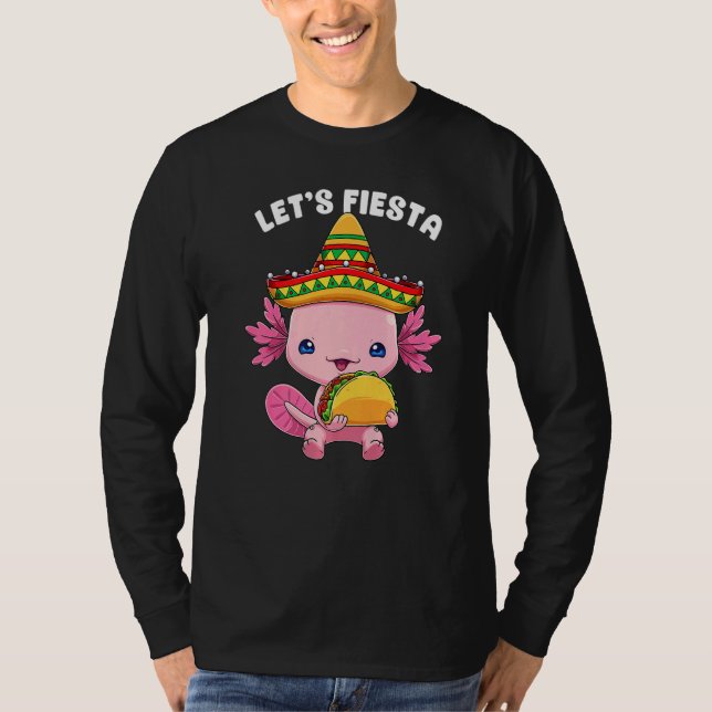 T-shirt Cinco De Mayo Axolotl Taco Cute Mexicain Axolotl L (Devant)