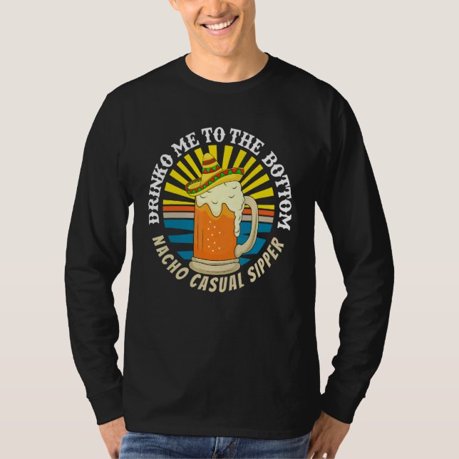 T-shirt Cinco De Mayo Beer Sombrero Mexican Drop Part (Devant)