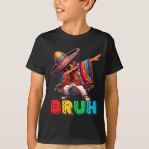 T-shirt Cinco De Mayo Bruh Dabbing Mexicain Garçon Poncho 