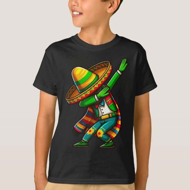 T-shirt Cinco De Mayo Cactus Mexicain Poncho Sombrero Casq (Devant)