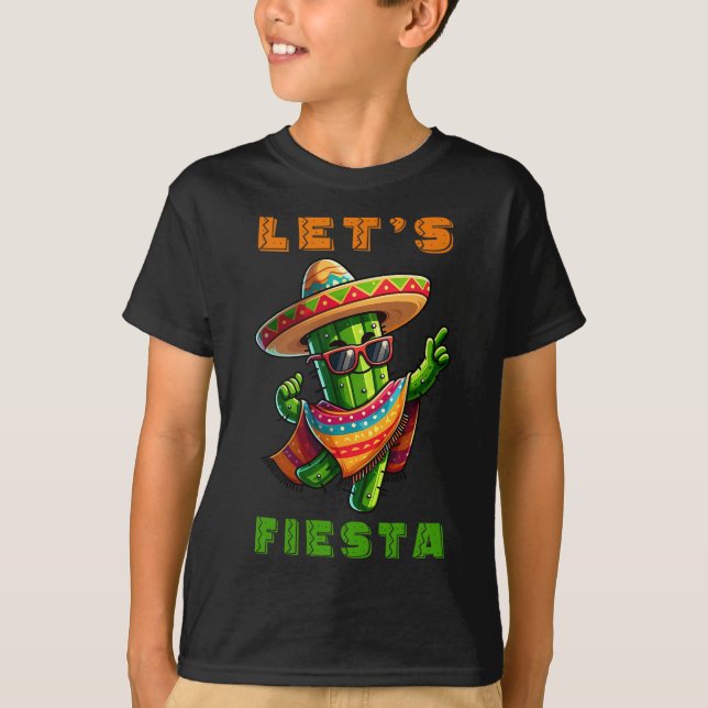 T-shirt Cinco De Mayo Cactus Mexicain Poncho Sombrero Casq (Devant)