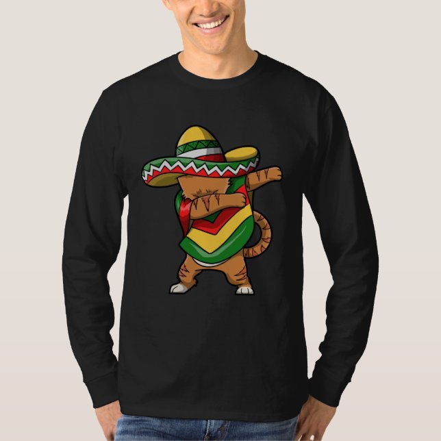T-shirt Cinco De Mayo Cat Dabbing (Devant)