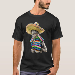 T-shirt Cinco De Mayo Cat Sombrero Poncho