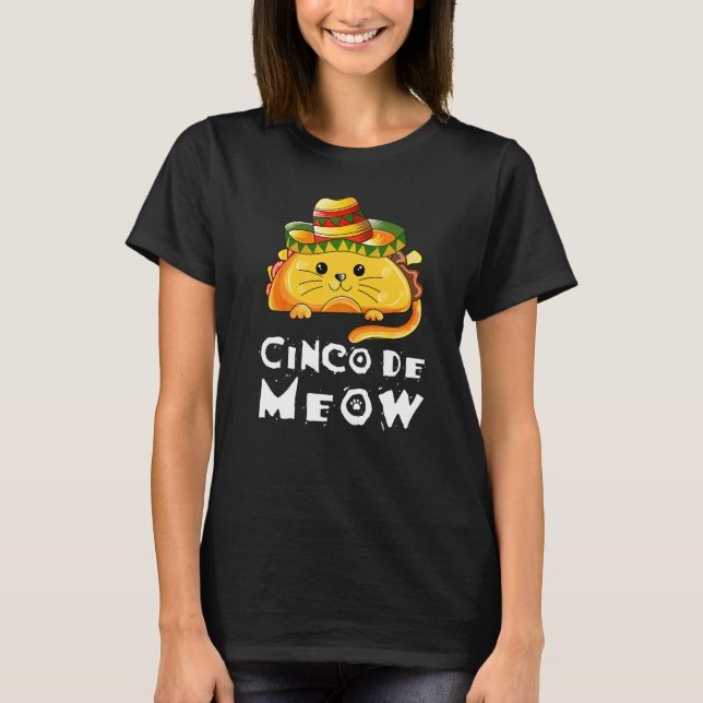 T-shirt Cinco De Mayo Cat Tacos (Devant)