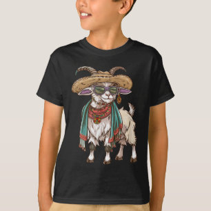 T-shirt Cinco De Mayo, Chèvre Portant Sombrero Et Poncho