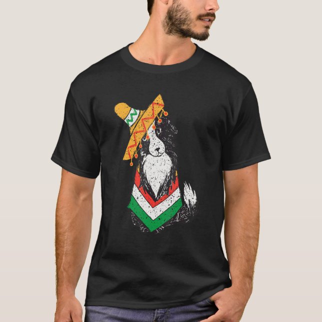 T-shirt Cinco De Mayo Chien Avec Sombrero (Devant)