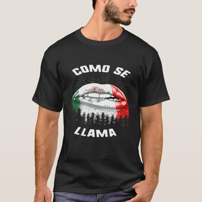 T-shirt Cinco De Mayo Como Se Llama Baiser Lèvres Drapeau  (Devant)