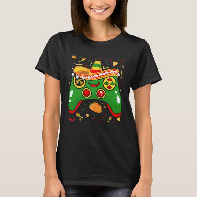 T-shirt Cinco De Mayo Contrôleur Jeux Gamer Mexique Fiest (Devant)