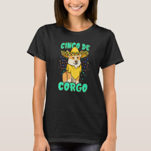 T-shirt Cinco de Mayo Corgi Drôle Chien avec un Poncho & M