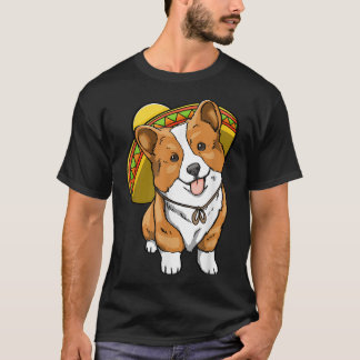 T-shirt Cinco De Mayo Corgi Funny Women Dog Love Mexican D