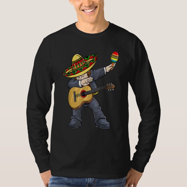 T-shirt Cinco De Mayo Dabbing Mariachi Mexicain (Devant)