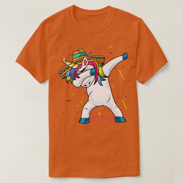 T-shirt Cinco De Mayo Dabbing Unicorn Unicorn Sombrero (Design devant)