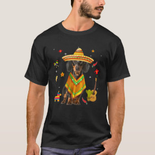 T-shirt Cinco de Mayo Dachshund Party Femmes Hommes Enfant