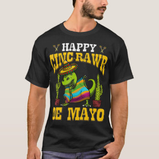 T-shirt Cinco De Mayo Dinosaures Meican Dinosaure Cincr En