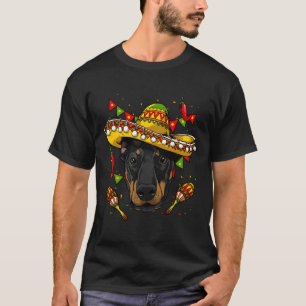 T-shirt Cinco De Mayo Dobermann Hommes Femmes Enfants Somb