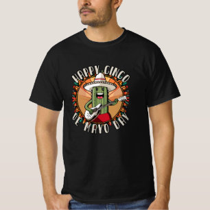 T-shirt Cinco De Mayo Drôle De Cactus Mexicain Jouant De L