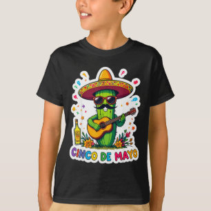 T-shirt Cinco de mayo drôle de cactus mexicain lunettes de