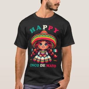 T-shirt Cinco De Mayo Enfant Fille Mexicaine Heure