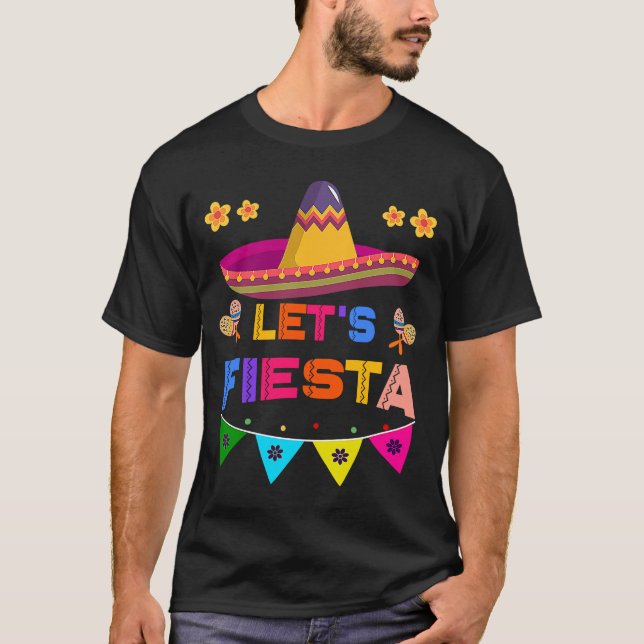 T-shirt Cinco De Mayo Faisons Fête Cactus Sombrero Casquet (Devant)