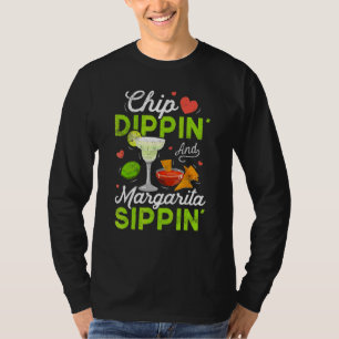 T-shirt Cinco De Mayo Fan Mexicain Chip Dippin' Et Margari