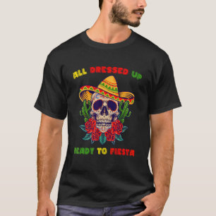 T-shirt Cinco De Mayo Fiesta Crâne Mexicaine Sombrero 1