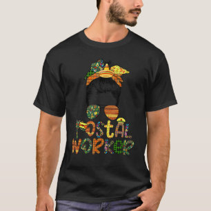 T-shirt Cinco De Mayo Funny Messy Bun Lunettes Postal Worl